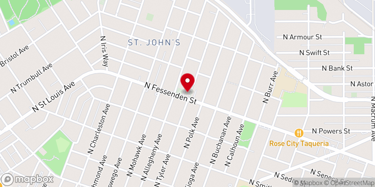 Map showing location of Bethel Baptist Church
