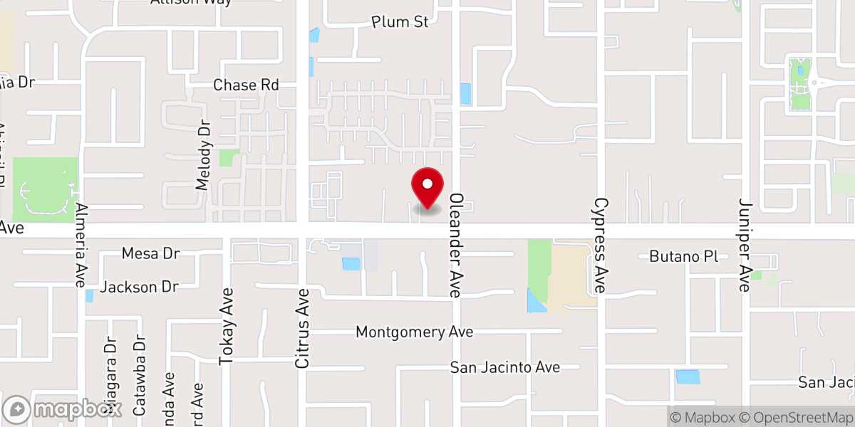 Map showing location of Alta Loma Community Baptist Church