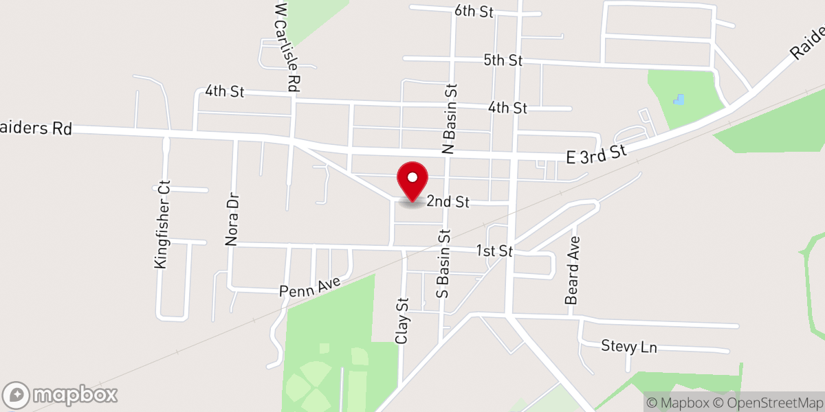 Map showing location of Frazeysburg United Methodist Church