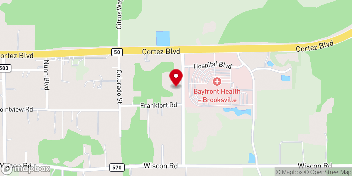 Map showing location of Christian Fellowship Church of Brooksville