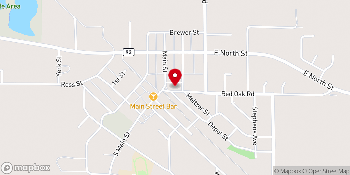Map showing location of First Christian Church
