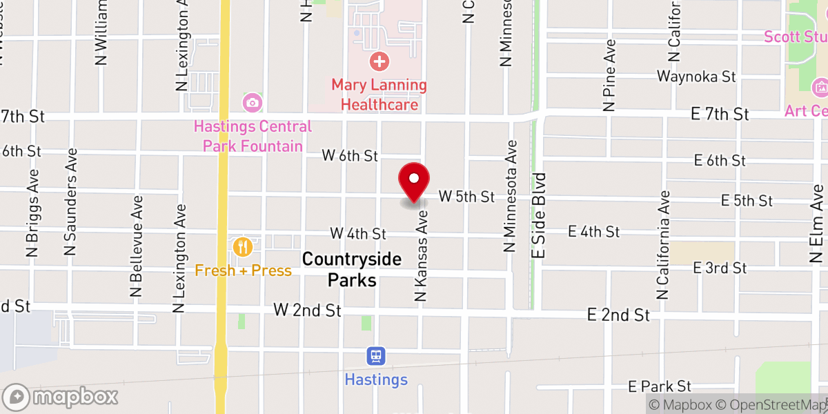 Map showing location of Guadalupe Center