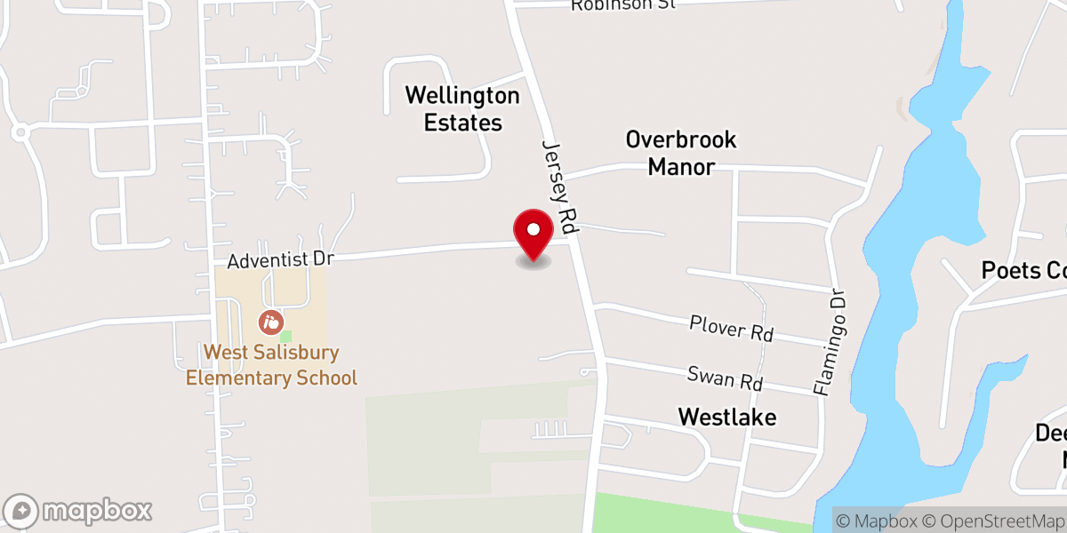 Map showing location of Salisbury Seventh Day Adventist Church