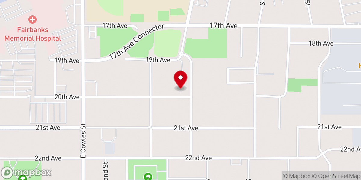 Map showing location of Fairbanks Native Chapel