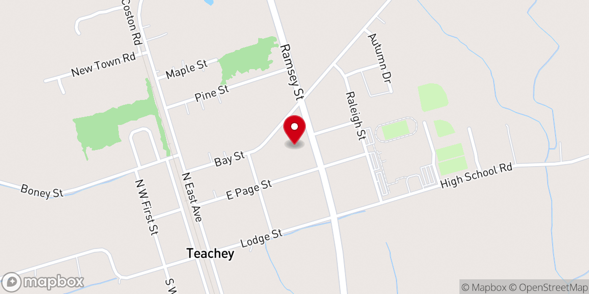 Map showing location of Comunidad De Fe Teachey