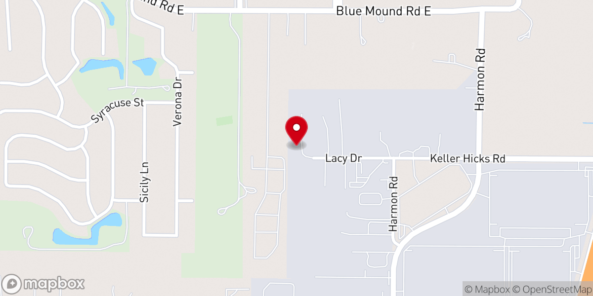 Map showing location of Cowboy Church of Tarrant County
