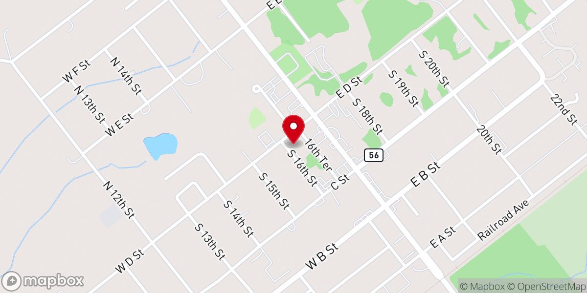 Map showing location of Butner Presbyterian Church