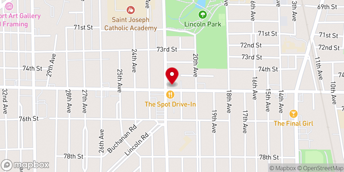 Map showing location of New Life Lutheran Church - South