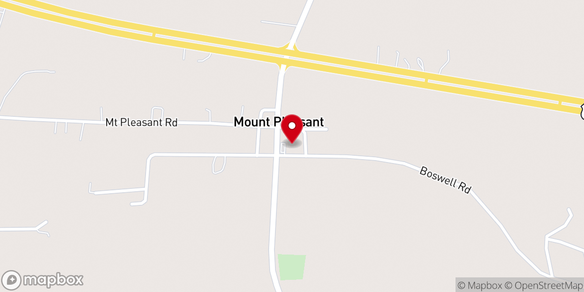 Map showing location of Bridgeway Baptist Church At Mt. Pleasant