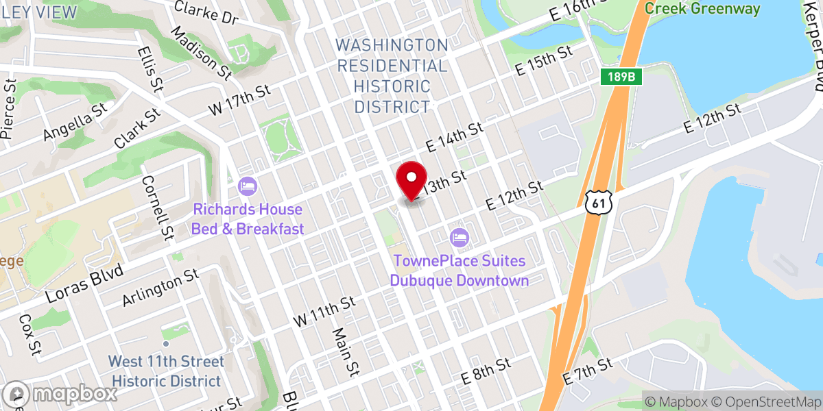 Map showing location of St John's Lutheran Church