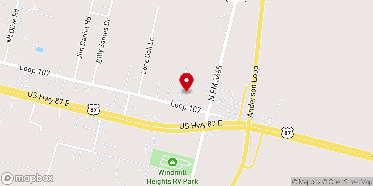 Map showing location of South Texas Church of God
