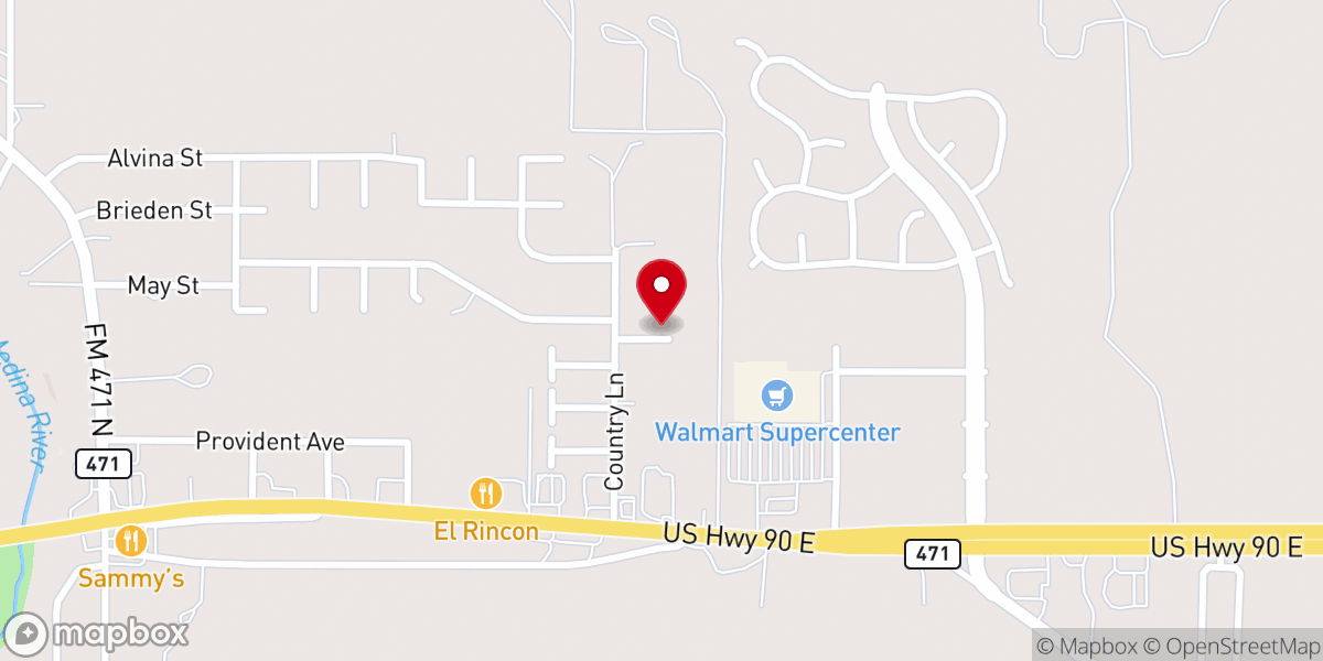 Map showing location of Medina Valley United Methodist