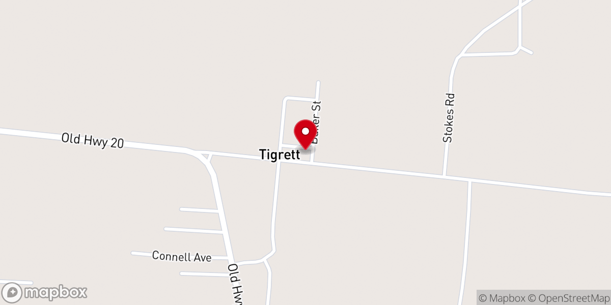 Map showing location of Hughlett Methodist Christian Church