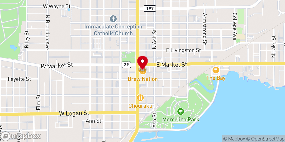 Map showing location of Brew Nation/Lake Rat Brewing