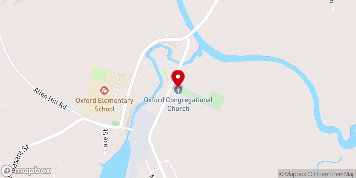 Map showing location of Oxford Congregational Church UCC