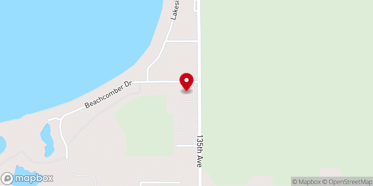 Map showing location of The United Methodist Church in Harris & Lake Park