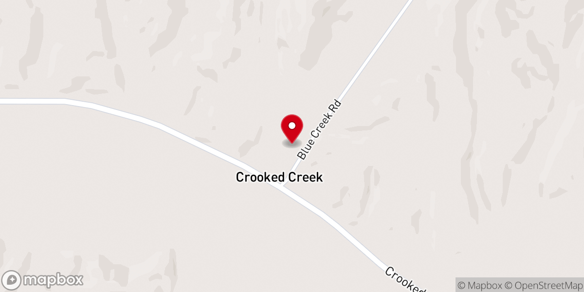 Map showing location of Crooked Creek Church