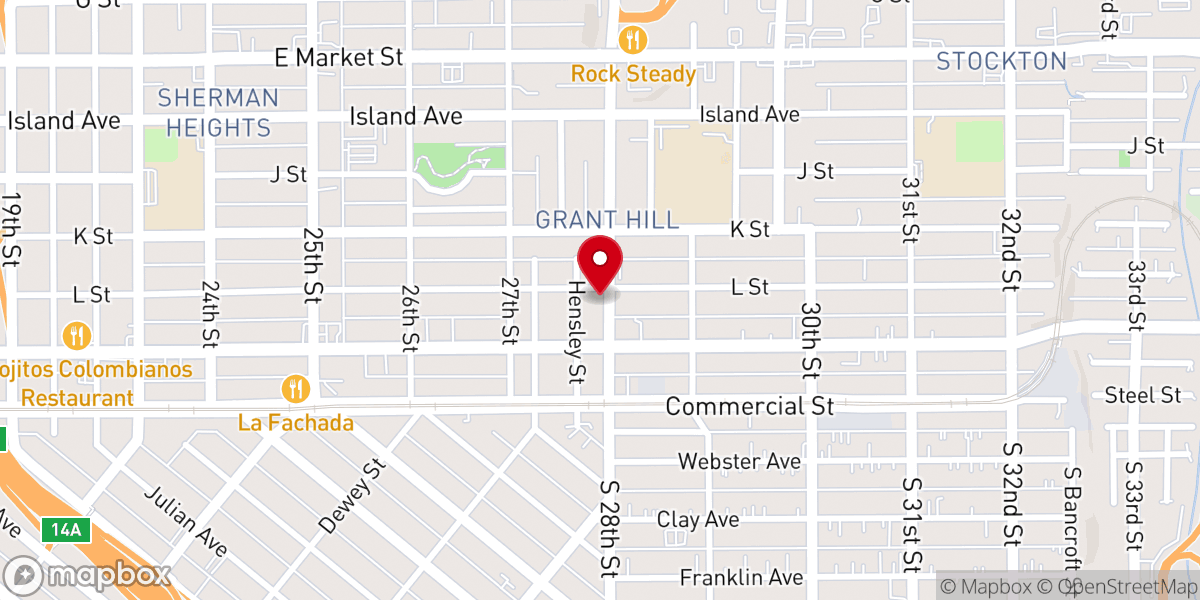 Map showing location of Total Deliverance Worship Center