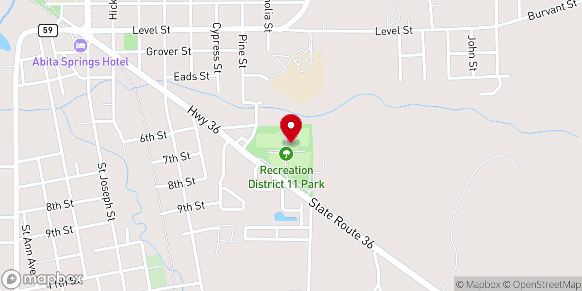 Map showing location of Charlie Finn Memorial Ballpark