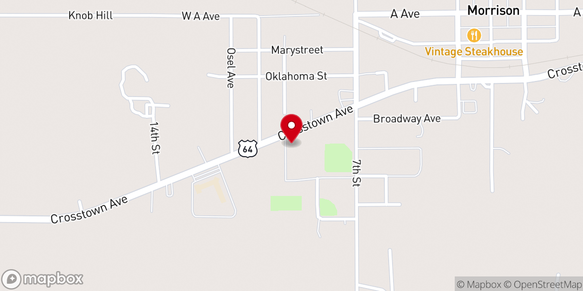 Map showing location of Morrison Community Building