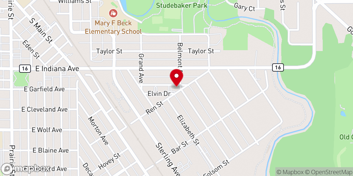 Map showing location of New Beginnings Family Worship Center