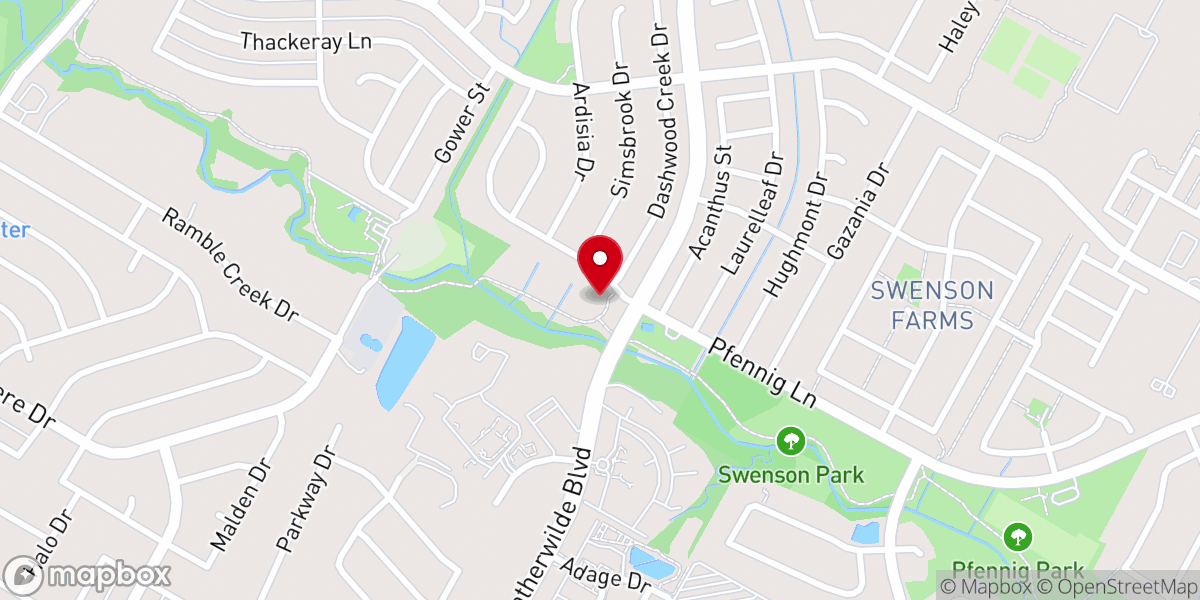 Map showing location of Unity Spiritual Center Pflugerville