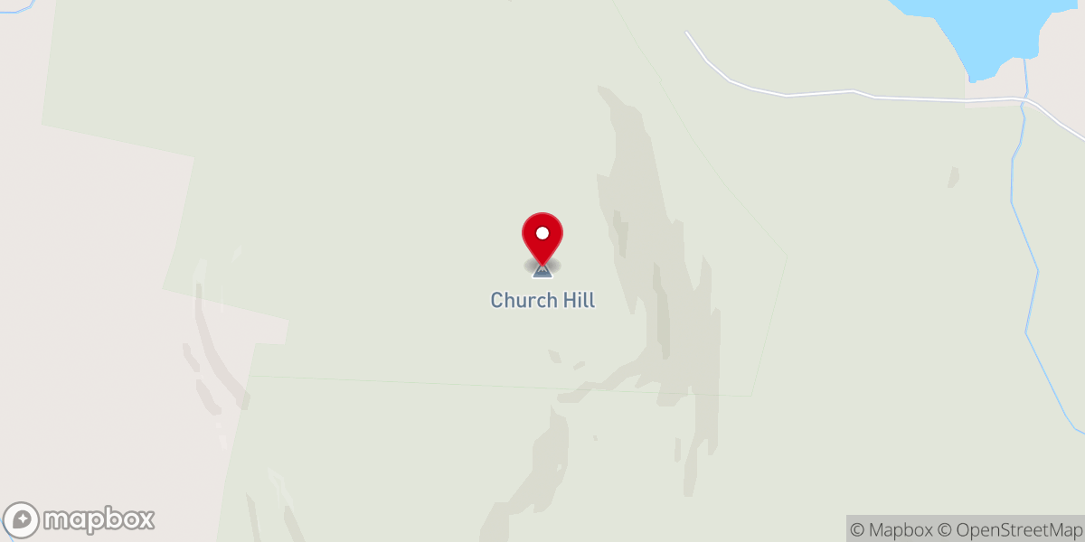 Map showing location of Church Hill