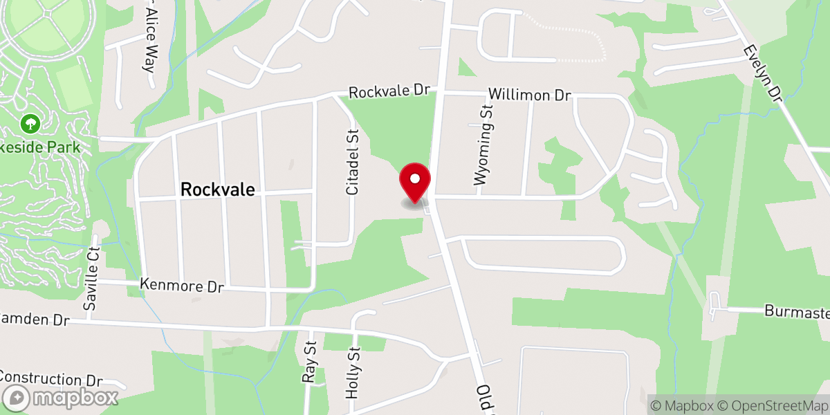 Map showing location of Rockvale Church
