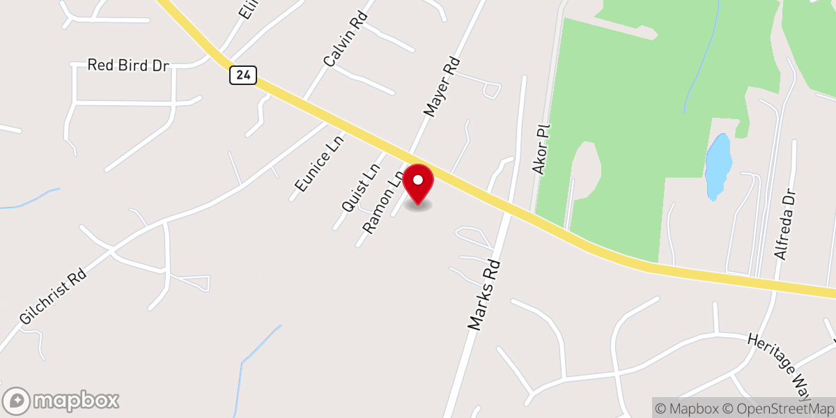 Map showing location of Emmanuel Baptist Church