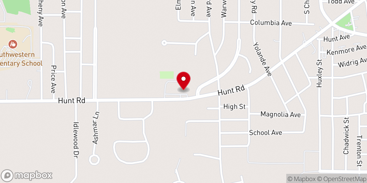 Map showing location of Bethel Baptist Church