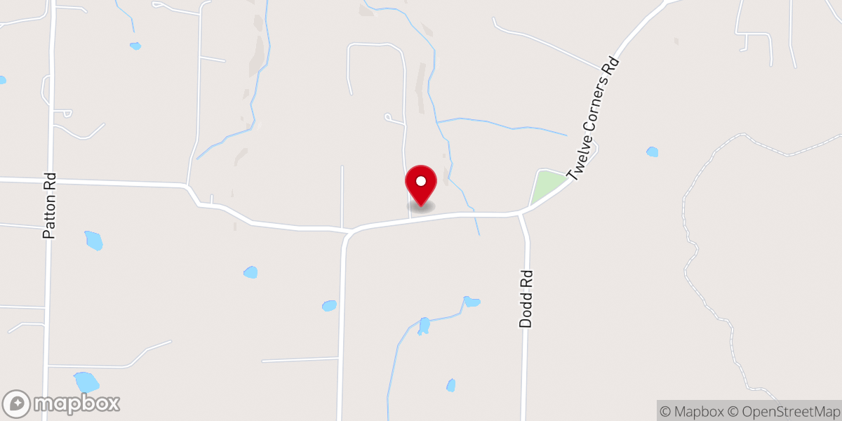 Map showing location of Twelve Corners Baptist Church