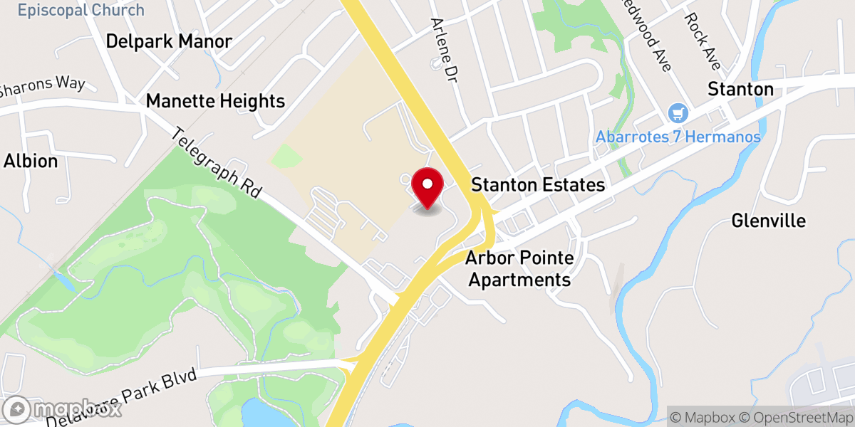 Map showing location of St. Mark's United Methodist Church