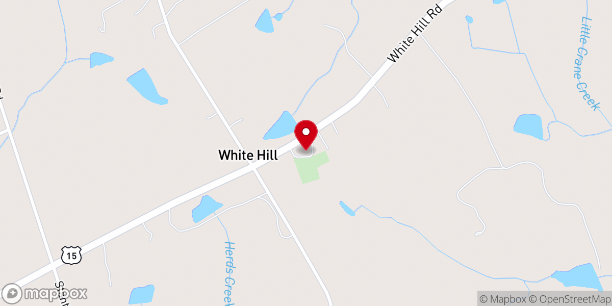 Map showing location of White Hill Presbyterian Church