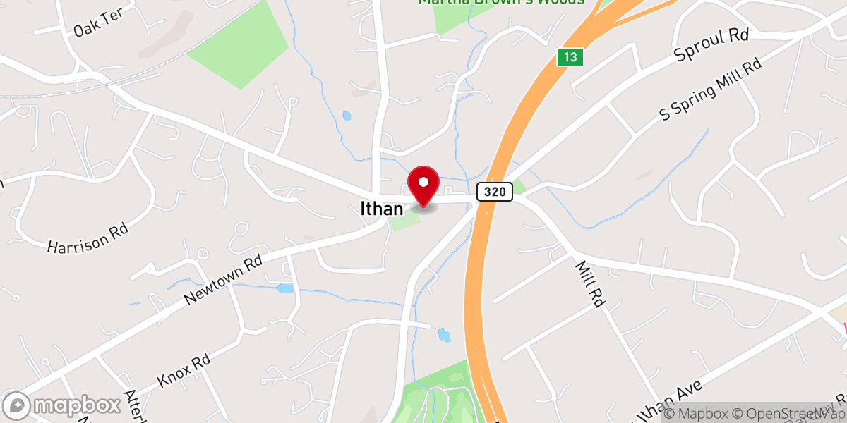 Map showing location of Radnor Friends Meeting