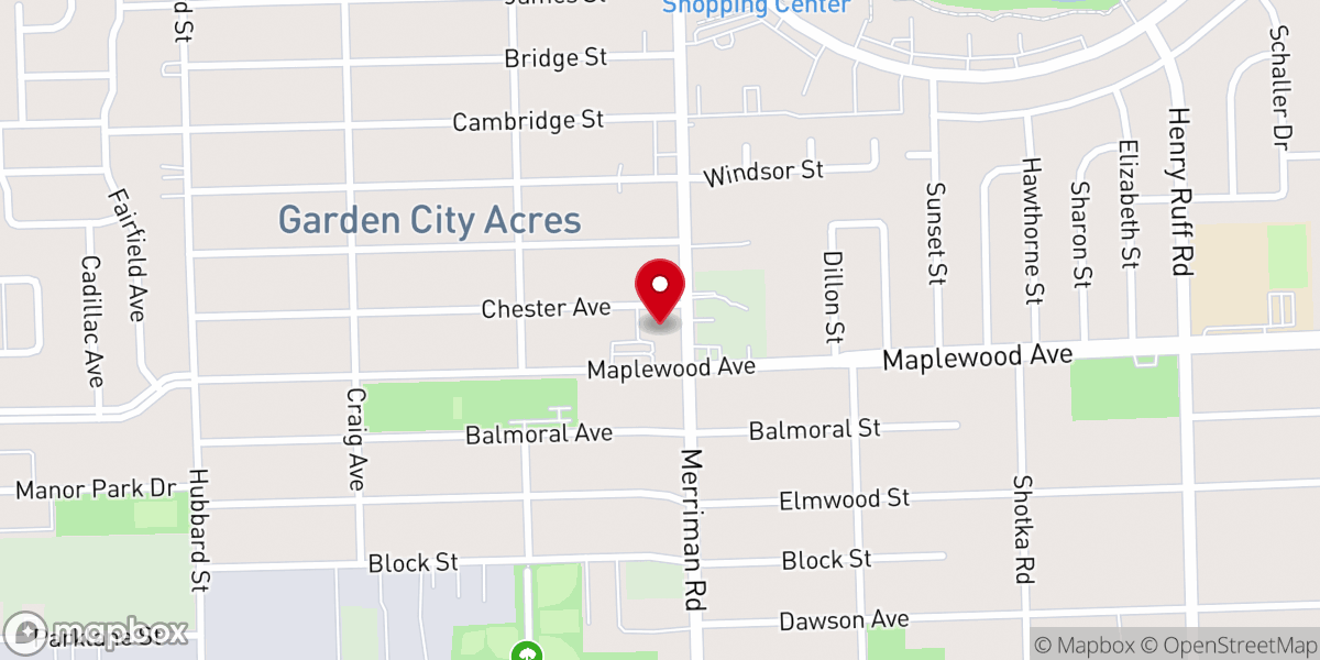 Map showing location of First United Methodist Church Of Garden City
