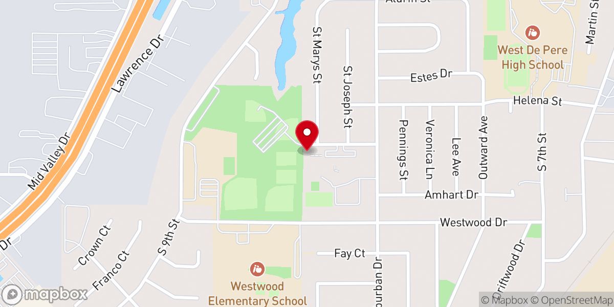 Map showing location of Our Lady of Lourdes Catholic Church