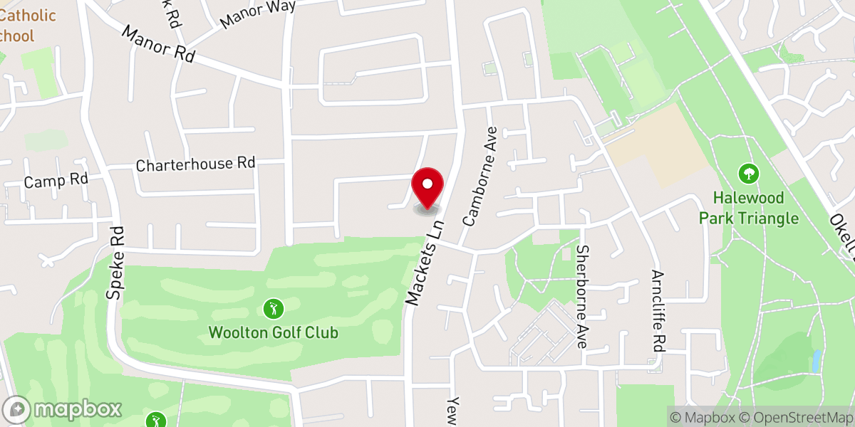 Map showing location of Holy Family Catholic Church