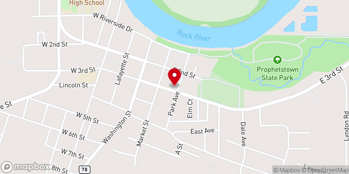 Map showing location of River Church - Prophetstown Campus