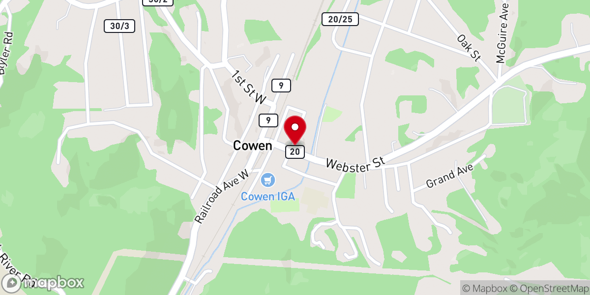 Map showing location of First Baptist Church