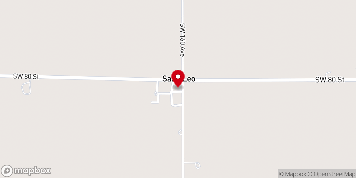 Map showing location of St. Leo Catholic Church