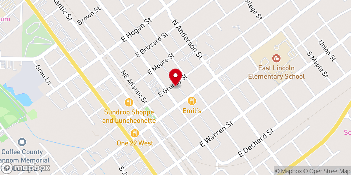 Map showing location of Tullahoma First United Presbyterian Church