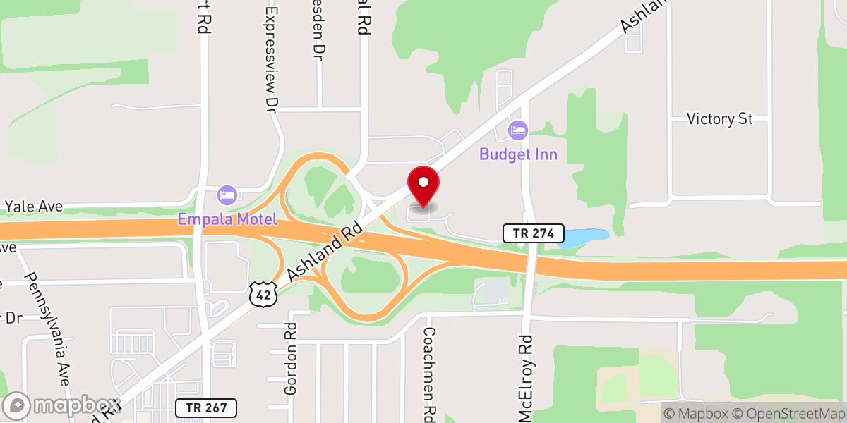 Map showing location of Saint Timothy Lutheran Church