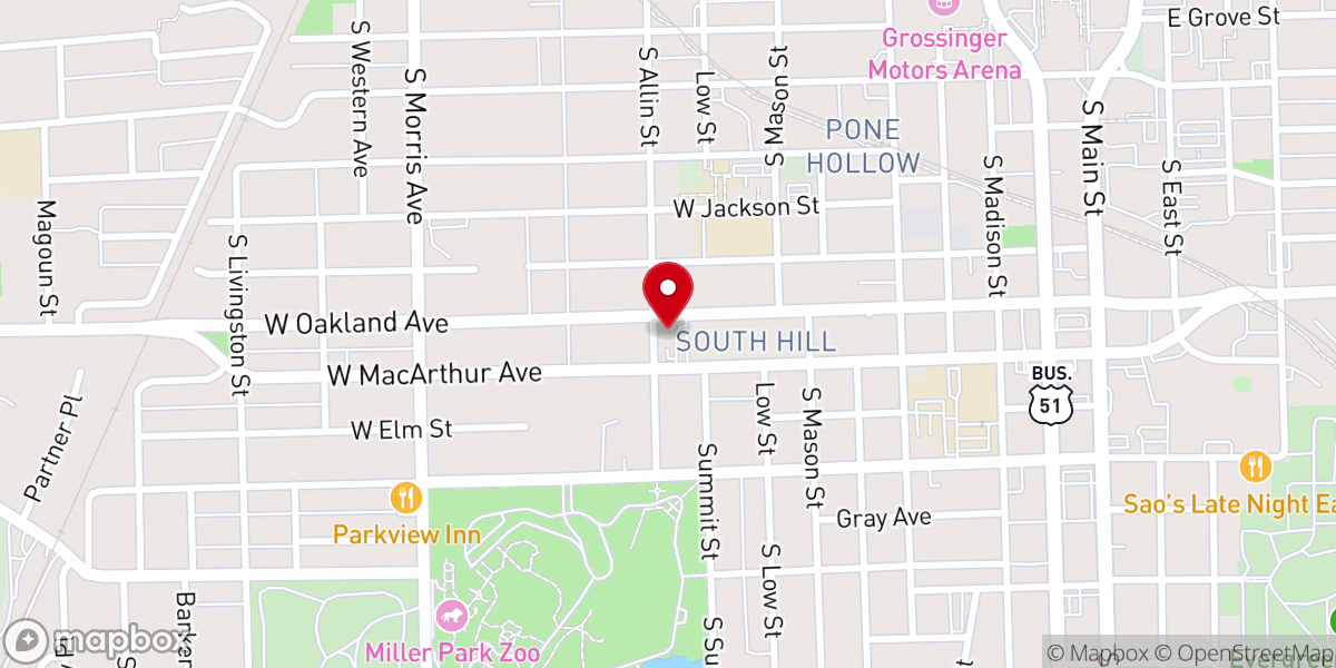 Map showing location of Park United Methodist Church