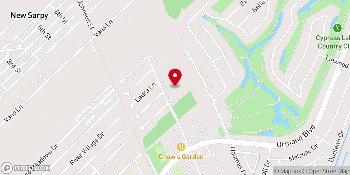 Map showing location of New Sarpy Elementary School
