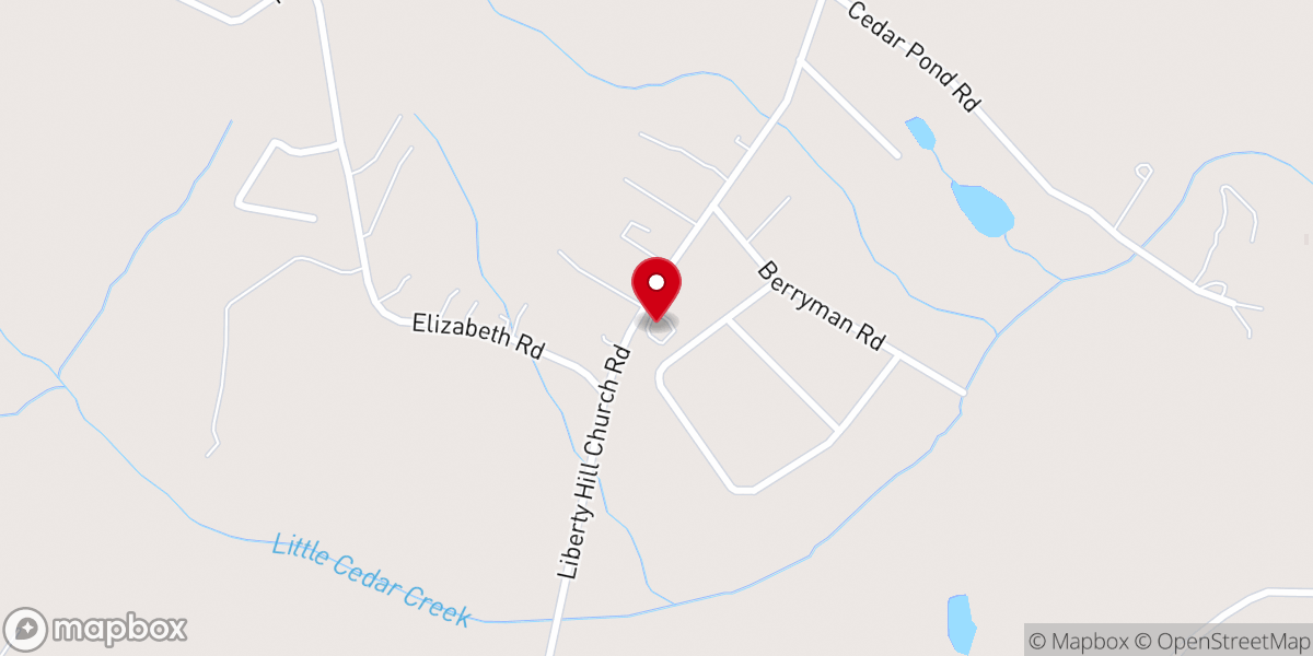 Map showing location of Hart County Liberty Hill Convenience Center