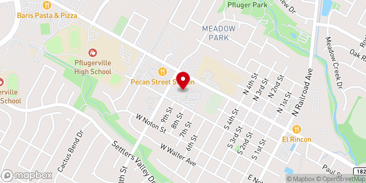 Map showing location of First Baptist Church Worship Center