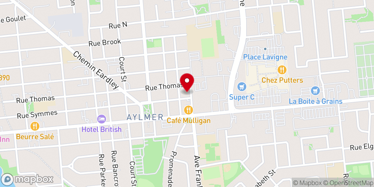 Map showing location of Christ Church, Aylmer