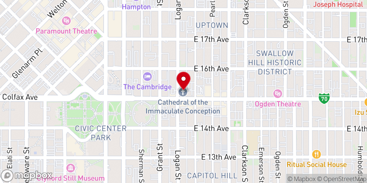 Map showing location of Cathedral Basilica of the Immaculate Conception