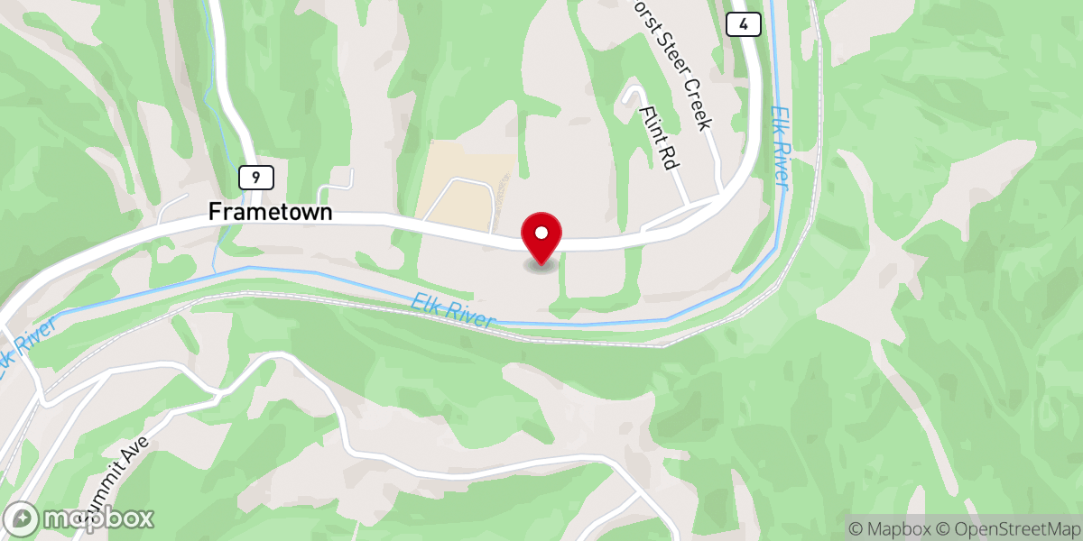 Map showing location of Hope Baptist Church