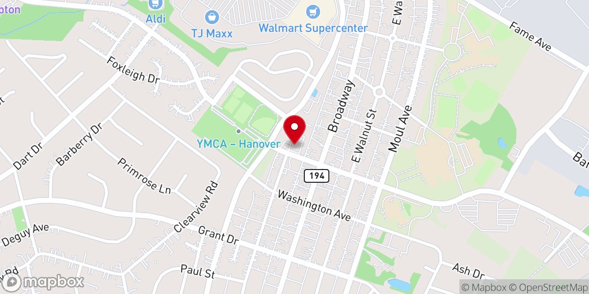 Map showing location of Emerge Church